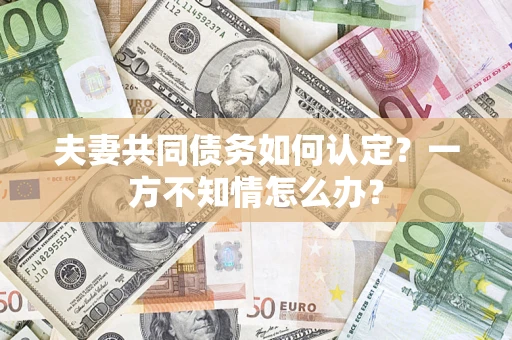 北京夫妻共同债务如何认定？一方不知情怎么办？